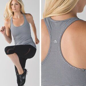 Lululemon Cool Racerback Gingham Luon White Black Size 6